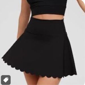Aerie scallop hem black tennis skirt size XL